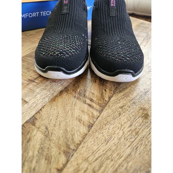 Skechers Go Walk 6 Slip-Ins Women Sz 7 Black Valentina Hands Free Shoes - Picture 10 of 11